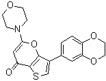 结构式 CAS# 1174428-47-7, 3-(2,3-二氢-1,4-苯并二恶英-6-基)-5-(4-吗啉基)-7H-噻吩并[3,2-b]吡喃-7-酮