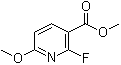 structure of CAS# 117671-03-1, 2-Fluoro-6-methoxy-3-pyridinecarboxylic acid methyl ester