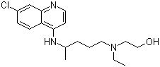结构式 CAS# 118-42-3, 羟氯喹; 羟基氯喹; 2-[[4-[(7-氯喹啉-4-基)氨基]戊基](乙基)氨基]乙醇