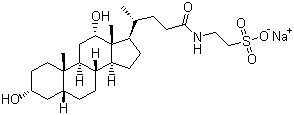 structure of CAS# 1180-95-6, Sodium taurodeoxylate;Taurodeoxycholic acid sodium salt; Sodium 2-[[(3a,5b,12a)-3,12-dihydroxy-24-oxocholan-24-yl]amino]ethane-1-sulphonate