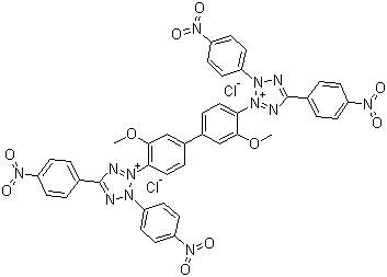 Tetranitroblue tetrazolium chloride molecular structure (CAS 1184-43-6)
