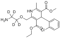 structure of CAS# 1185246-14-3, Amlodipine-d4;3-O-ethyl 5-O-methyl 2-[(2-amino-1,1,2,2-tetradeuterioethoxy)methyl]-4-(2-chlorophenyl)-6-methyl-1,4-dihydropyridine-3,5-dicarboxylate