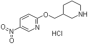 5-Nitro-2-(3-piperidinylmethoxy)pyridine hydrochloride molecular structure (CAS 1185307-86-1)