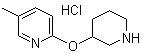 5-Methyl-2-(3-piperidinyloxy)pyridine hydrochloride molecular structure (CAS 1185308-63-7)