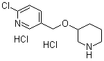结构式 CAS# 1185309-77-6, 2-氯-5-[(3-哌啶基氧基)甲基]吡啶盐酸盐