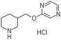 2-(3-哌啶基甲氧基)吡嗪盐酸盐分子结构 (CAS 1185309-79-8)