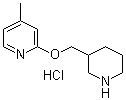 4-Methyl-2-(3-piperidinylmethoxy)pyridine hydrochloride molecular structure (CAS 1185310-76-2)