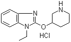structure of CAS# 1185310-89-7, 1-Ethyl-2-(3-piperidinyloxy)-1H-benzimidazole hydrochloride