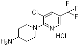 结构式 CAS# 1185310-97-7, 1-[3-氯-5-(三氟甲基)-2-吡啶基]-4-哌啶胺盐酸盐