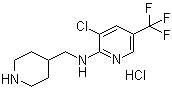 structure of CAS# 1185311-09-4, 3-Chloro-N-(4-piperidinylmethyl)-5-(trifluoromethyl)-2-pyridinamine hydrochloride