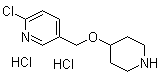 structure of CAS# 1185312-88-2, 2-Chloro-5-[(4-piperidinyloxy)methyl]pyridine hydrochloride