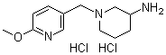 structure of CAS# 1185313-45-4, 1-[(6-Methoxy-3-pyridinyl)methyl]-3-piperidinamine hydrochloride