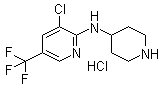 结构式 CAS# 1185315-66-5, 3-氯-N-4-哌啶基-5-(三氟甲基)-2-吡啶胺盐酸盐