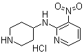 structure of CAS# 1185316-09-9, 3-Nitro-N-4-piperidinyl-2-pyridinamine hydrochloride