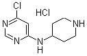 结构式 CAS# 1185318-56-2, 6-氯-N-4-哌啶基-4-嘧啶胺盐酸盐