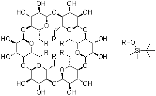 Hexakis(6-dimethyl-tert-butylsilyl)-alpha-cyclodextrin molecular structure (CAS 118646-79-0)