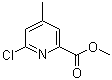 结构式 CAS# 1186605-87-7, 6-氯-4-甲基-2-吡啶羧酸甲酯
