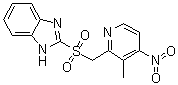 structure of CAS# 1187926-85-7, 2-[[(3-Methyl-4-nitro-2-pyridinyl)methyl]sulfonyl]-1H-benzimidazole