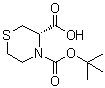 (3S)-3,4-Thiomorpholinedicarboxylic acid 4-(1,1-dimethylethyl) ester molecular structure (CAS 1187929-84-5)