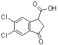 5,6-Dichloro-2,3-dihydro-3-oxo-1H-indene-1-carboxylic acid molecular structure (CAS 1188151-00-9)