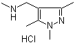 structure of CAS# 1188264-82-5, N,1,3,5-Tetramethyl-1H-pyrazole-4-methanamine hydrochloride