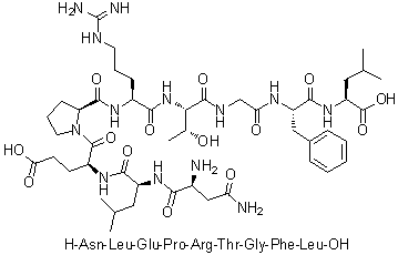 L-Asparaginyl-L-leucyl-L-alpha-glutamyl-L-prolyl-L-arginyl-L-threonylglycyl-L-phenylalanyl-L-leucine molecular structure (CAS 1188512-88-0)