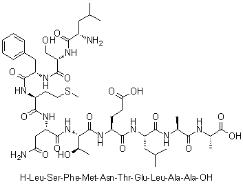 L-Leucyl-L-seryl-L-phenylalanyl-L-methionyl-L-asparaginyl-L-threonyl-L-alpha-glutamyl-L-leucyl-L-alanyl-L-alanine molecular structure (CAS 1188512-97-1)