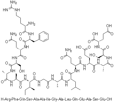 L-Arginyl-L-phenylalanyl-L-glutaminyl-L-seryl-L-alanyl-L-alanyl-L-isoleucylglycyl-L-alanyl-L-leucyl-L-glutaminyl-L-alpha-glutamyl-L-alanyl-L-seryl-L-glutamic acid molecular structure (CAS 1188513-26-9)