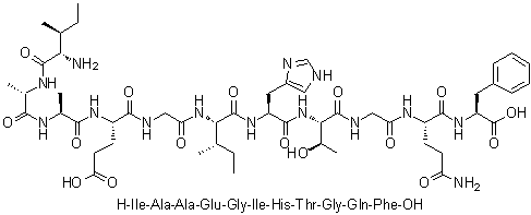 L-Isoleucyl-L-alanyl-L-alanyl-L-alpha-glutamylglycyl-L-isoleucyl-L-histidyl-L-threonylglycyl-L-glutaminyl-L-phenylalanine molecular structure (CAS 1188513-52-1)
