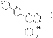 5-(3-Bromophenyl)-7-[6-(4-morpholinyl)-3-pyridinyl]pyrido[2,3-d]pyrimidin-4-amine hydrochloride (1:2) molecular structure (CAS 1188890-28-9)