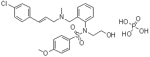 N-[2-[[[(2E)-3-(4-Chlorophenyl)-2-propen-1-yl]methylamino]methyl]phenyl]-N-(2-hydroxyethyl)-4-methoxybenzenesulfonamide phosphate (1:1) molecular structure (CAS 1188890-41-6)