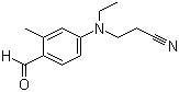 structure of CAS# 119-97-1, 2-Methyl-N-ethyl-N-(2-cyanoethyl)-4-aminobenzaldehyde;N-Ethyl-N-cyanoethyl-4-amino-2-methyl benzaldehyde; 3-(Ethyl(4-formyl-3-methylphenyl)amino)propanenitrile