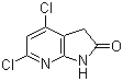 structure of CAS# 1190322-13-4, 4,6-Dichloro-1,3-dihydro-2H-pyrrolo[2,3-b]pyridin-2-one