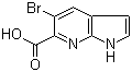 structure of CAS# 1190322-26-9, 5-Bromo-1H-pyrrolo[2,3-b]pyridine-6-carboxylic acid