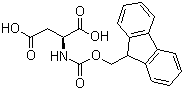structure of CAS# 119062-05-4, Fmoc-L-aspartic acid;N-[(9H-Fluoren-9-ylmethoxy)carbonyl]-L-aspartic acid; Fmoc-Asp-OH