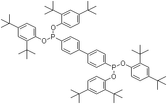 Tetrakis(2,4-di-tert-butylphenyl) 4,4'-biphenyldiphosphonite molecular structure (CAS 119345-01-6)
