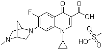 structure of CAS# 119478-55-6, Danofloxacin mesylate;1-Cyclopropyl-6-fluoro-7-[(1S,4S)-5-methyl-2,5-diazabicyclo[2.2.1]hept-2-yl]-4-oxo-1,4-dihydroquinoline-3-carboxylic acid monomethanesulfonate