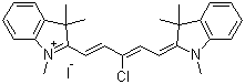 2-[(1E,3Z)-3-Chloro-5-(1,3,3-trimethyl-1,3-dihydro-2H-indol-2-ylidene)-1,3-pentadienyl]-1,3,3-trimethyl-3H-indolium iodide molecular structure (CAS 119569-97-0)