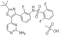Dabrafenib mesylate molecular structure (CAS 1195768-06-9)