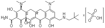 Amadacycline methanesulfonate molecular structure (CAS 1196800-40-4)