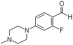 结构式 CAS# 1197193-42-2, 2-氟-4-(4-甲基-1-哌嗪基)苯甲醛