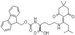 N5-[1-(4,4-Dimethyl-2,6-dioxocyclohexylidene)-3-methylbutyl]-N2-[(9H-fluoren-9-ylmethoxy)carbonyl]-L-ornithine molecular structure (CAS 1198321-33-3)