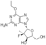 (2'R)-2'-Deoxy-6-O-ethyl-2'-fluoro-2'-methylguanosine molecular structure (CAS 1199809-30-7)