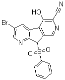 3-Bromo-5-hydroxy-9-(phenylsulfonyl)-9H-pyrrolo[2,3-b:5,4-c']dipyridine-6-carbonitrile molecular structure (CAS 1200130-75-1)