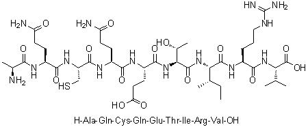L-Alanyl-L-glutaminyl-L-cysteinyl-L-glutaminyl-L-alpha-glutamyl-L-threonyl-L-isoleucyl-L-arginyl-L-valine molecular structure (CAS 1202039-55-1)