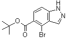structure of CAS# 1203662-37-6, 4-Bromo-1H-indazole-5-carboxylic acid tert-butyl ester