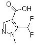 structure of CAS# 1204298-65-6, 5-(Difluoromethyl)-1-methyl-1H-pyrazole-4-carboxylic acid