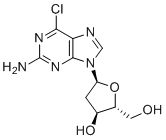 6-Chloro-9-(2-deoxy-beta-D-erythro-pentofuranosyl)-9H-purin-2-amine molecular structure (CAS 120595-72-4)
