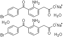 structure of CAS# 120638-55-3, Bromfenac sodium hydrate;Sodium (2-amino-3-(4-bromobenzoyl)phenyl)acetate hydrate