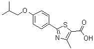 structure of CAS# 1206550-99-3, 4-Methyl-2-[4-(2-methylpropoxy)phenyl]-5-thiazolecarboxylic acid
